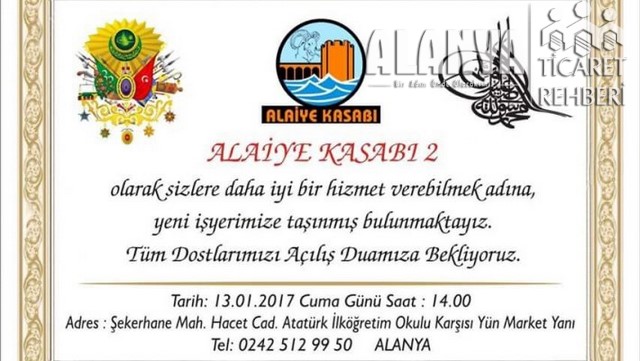 Alaiye kasabı hacet şubesini yeniledi , açılış var