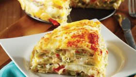 Fresh beans, potato lasagna recipe