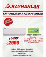 İklimSA Tronic 12000 BTU Inverter Klima 3699 TL yerine 2999 TL